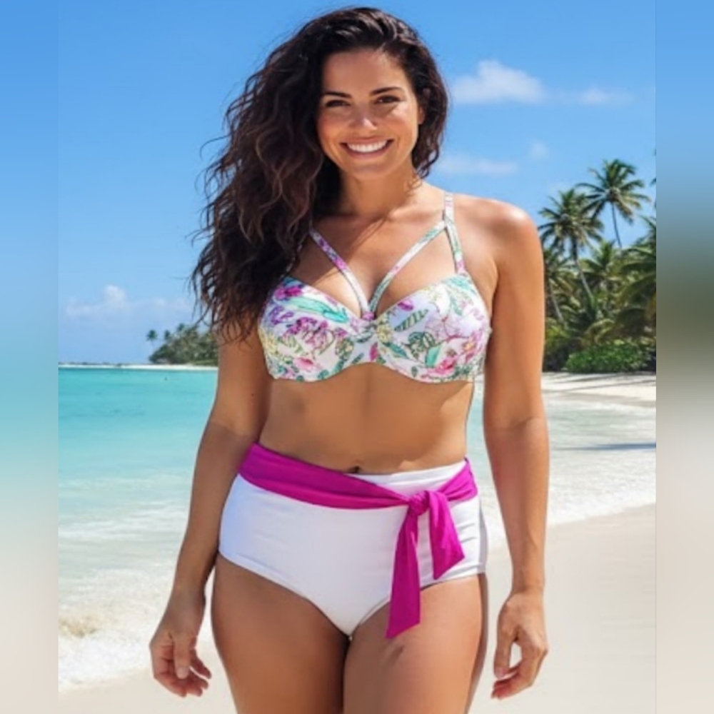 Forever 21 Floral Strappy Bikini Set, Plus Size 2X